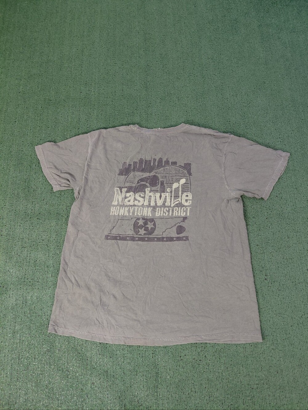 Nashville Honkytonk District City Skyline Music Tennessee Dark Gray/Green T Shir